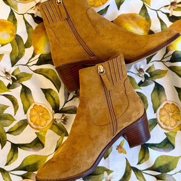 MODERN Faux Suede 'J.Crew' western faux suede boots ~ Golden Brandy #BU522 - Picture 1 of 13